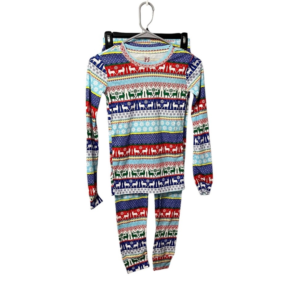 The Childrens Place Kids Snug Fit Christmas Pajamas Reindeer Snow Unisex Size 12